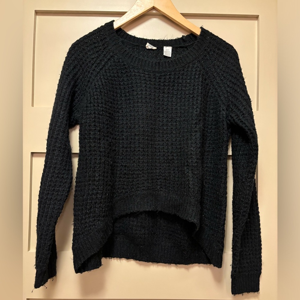 MENDOCINO Acrylic Knit High Low Crew Sweater Raglan Sleeve